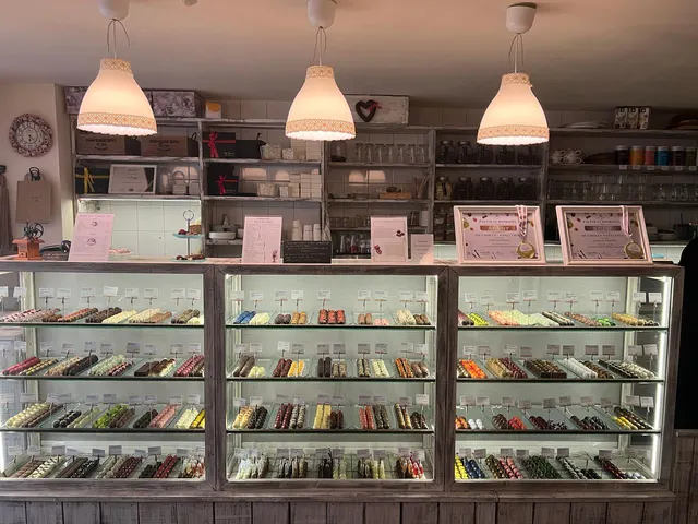 The bonbon counter with colourful handmade bonbons